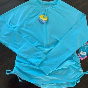 Free Country Women’s Sun Block Shirt - Aqua - Small - NWT